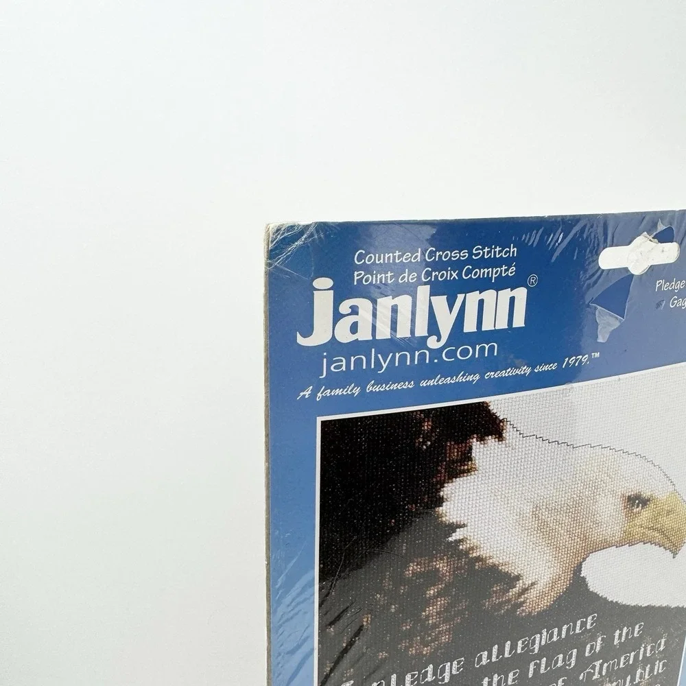 Vintage 2003 Janlynn Counted Cross Stitch Kit Pledge of Allegiance Eagle